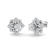 Cluster Diamond Stud Earrings in 10K/14K gold and platinum with certified lab-grown or natural diamonds