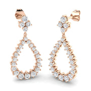 Lusoy Gold Drop & Trilogy Diamond Earrings - 1.75ct Luxury Jewelry in 10K/14K gold and platinum with certified lab-grown or natural diamonds