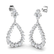 Lusoy Gold Drop & Trilogy Diamond Earrings - 1.75ct Luxury Jewelry in 10K/14K gold and platinum with certified lab-grown or natural diamonds