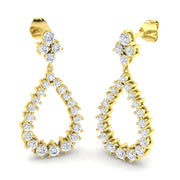 Lusoy Gold Drop & Trilogy Diamond Earrings - 1.75ct Luxury Jewelry in 10K/14K gold and platinum with certified lab-grown or natural diamonds