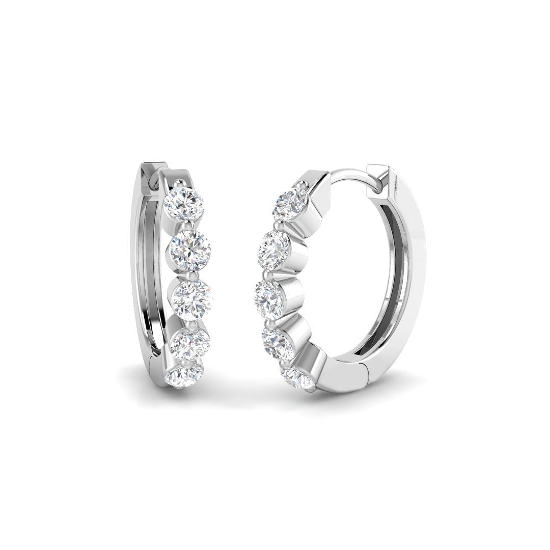 Hoop Earrings 0.5 Ct Round Diamond in 10K/14K gold and platinum with certified lab-grown or natural diamonds