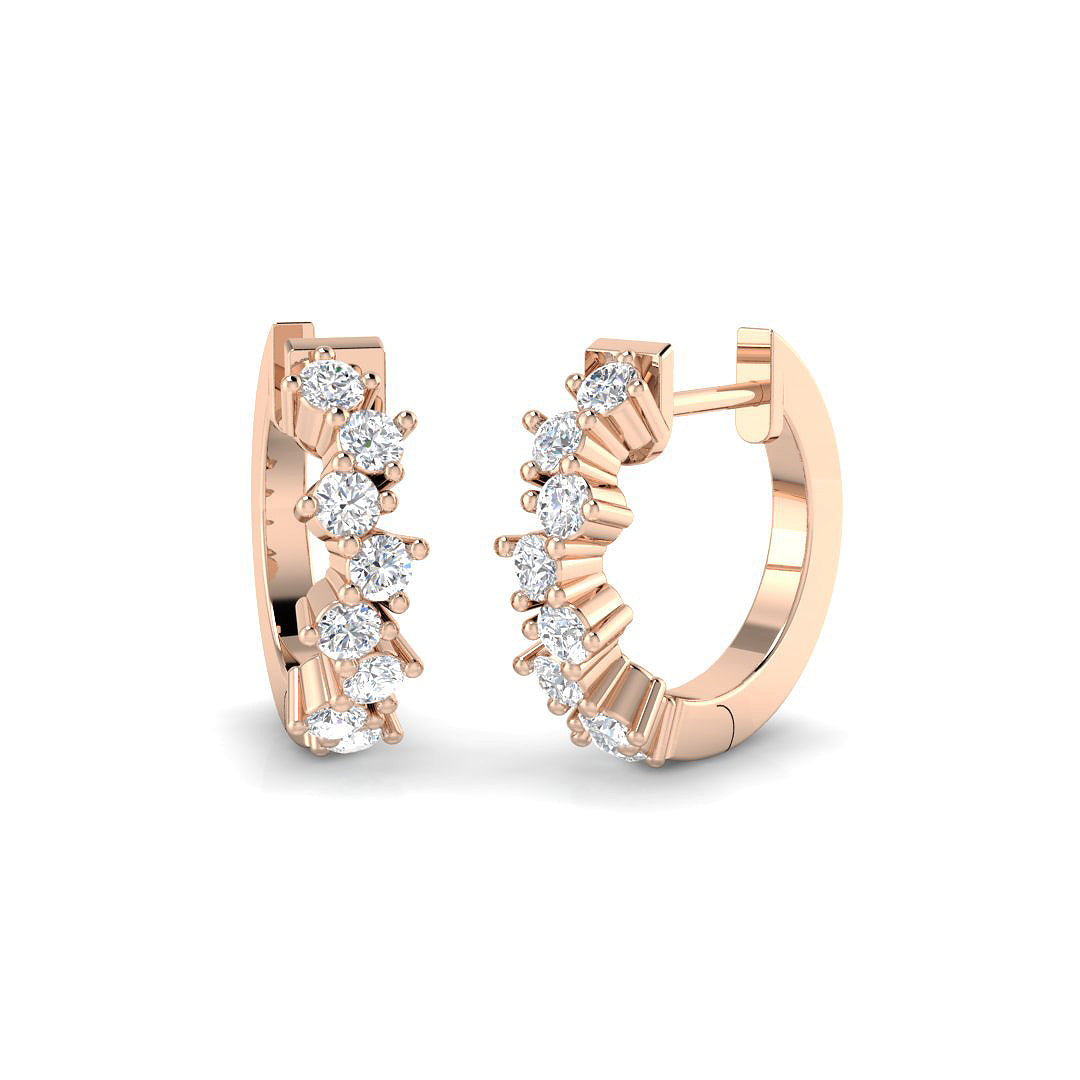 Hoop Earrings 0.5 Ct Round Diamond in 10K/14K gold and platinum with certified lab-grown or natural diamonds
