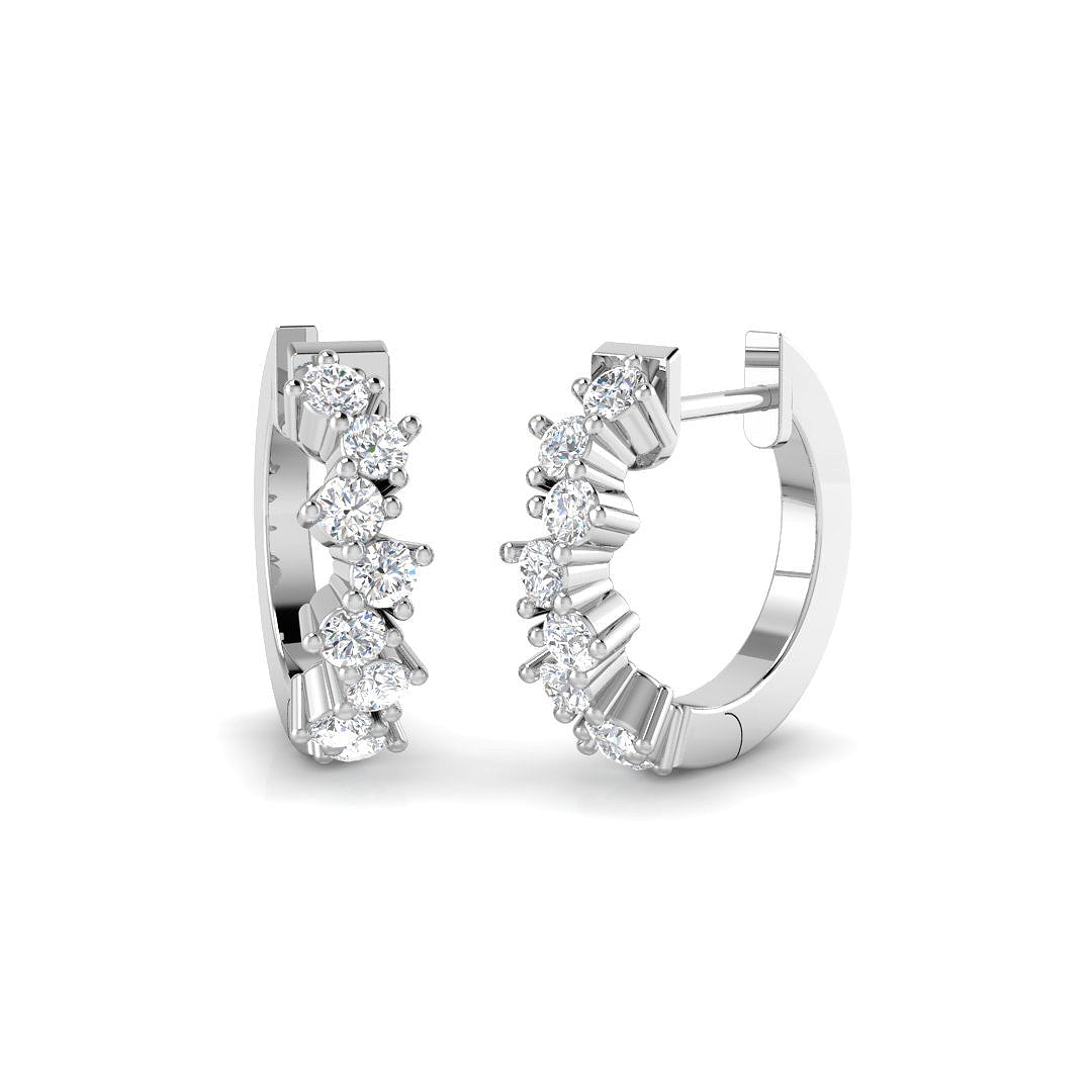 Hoop Earrings 0.5 Ct Round Diamond in 10K/14K gold and platinum with certified lab-grown or natural diamonds