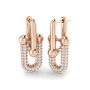 Lutsy 2ct Gold Paper Clip Diamond Earrings - Elegant Luxury Jewelry in 10K/14K gold and platinum with certified lab-grown or natural diamonds