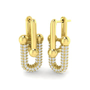 Lutsy 2ct Gold Paper Clip Diamond Earrings - Elegant Luxury Jewelry in 10K/14K gold and platinum with certified lab-grown or natural diamonds