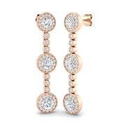 Luvpy Elegant 3ct Gold Drop & Trilogy Diamond Earrings for Luxury Style in 10K/14K gold and platinum with certified lab-grown or natural diamonds
