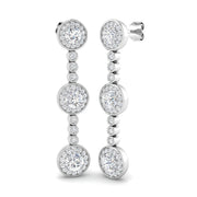 Luvpy Elegant 3ct Gold Drop & Trilogy Diamond Earrings for Luxury Style in 10K/14K gold and platinum with certified lab-grown or natural diamonds