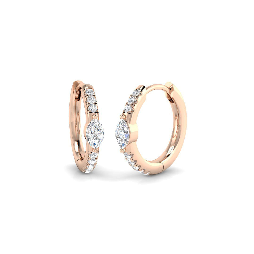 Hoop Earrings 0.33 Ct Diamond in 10K/14K gold and platinum with certified lab-grown or natural diamonds