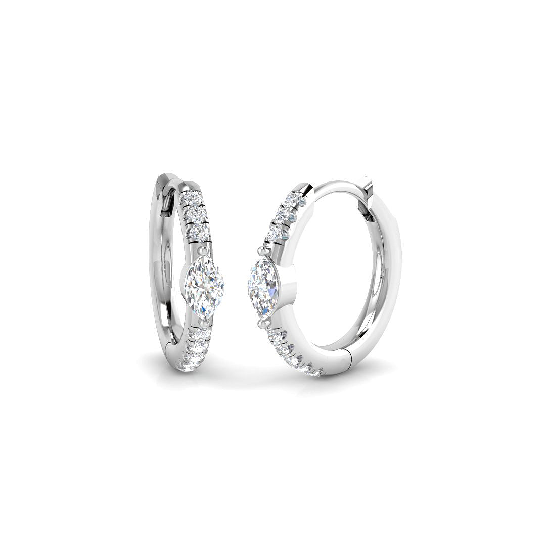 Hoop Earrings 0.33 Ct Diamond in 10K/14K gold and platinum with certified lab-grown or natural diamonds