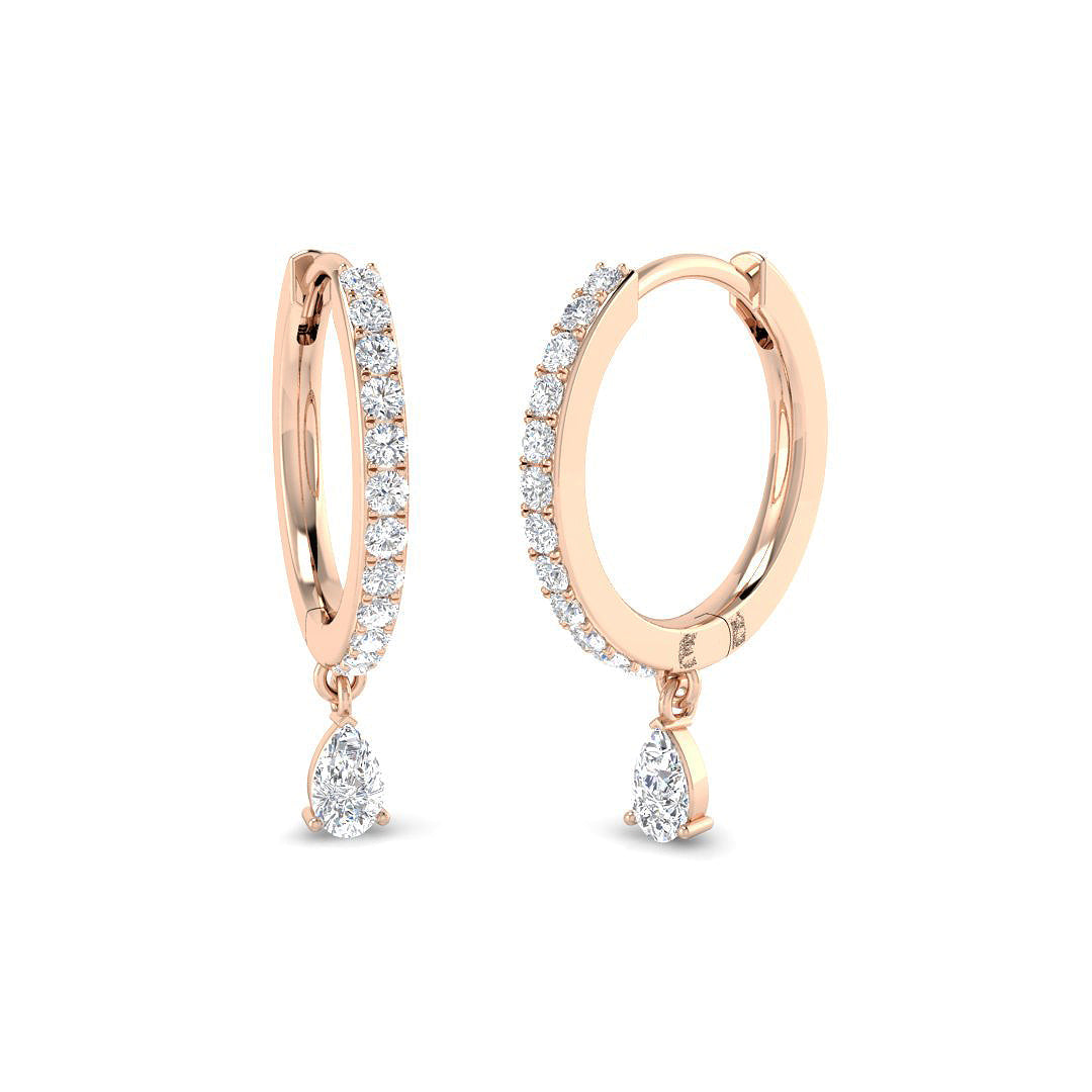 Luvmy Gold Drop & Trilogy Diamond Earrings - 0.33ct Luxury Jewelry in 10K/14K gold and platinum with certified lab-grown or natural diamonds