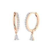 Luvmy Gold Drop & Trilogy Diamond Earrings - 0.33ct Luxury Jewelry in 10K/14K gold and platinum with certified lab-grown or natural diamonds