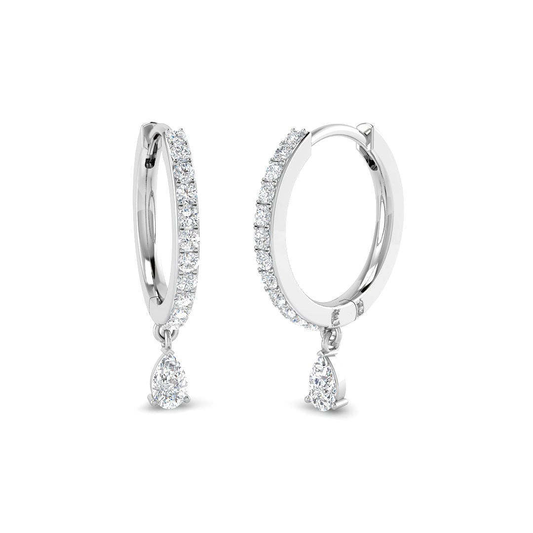 Luvmy Gold Drop & Trilogy Diamond Earrings - 0.33ct Luxury Jewelry in 10K/14K gold and platinum with certified lab-grown or natural diamonds