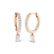 Lutvy 0.5ct Gold Drop & Trilogy Diamond Earrings - Elegant Luxury Jewelry in 10K/14K gold and platinum with certified lab-grown or natural diamonds