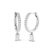 Lutvy 0.5ct Gold Drop & Trilogy Diamond Earrings - Elegant Luxury Jewelry in 10K/14K gold and platinum with certified lab-grown or natural diamonds