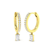 Lutvy 0.5ct Gold Drop & Trilogy Diamond Earrings - Elegant Luxury Jewelry in 10K/14K gold and platinum with certified lab-grown or natural diamonds