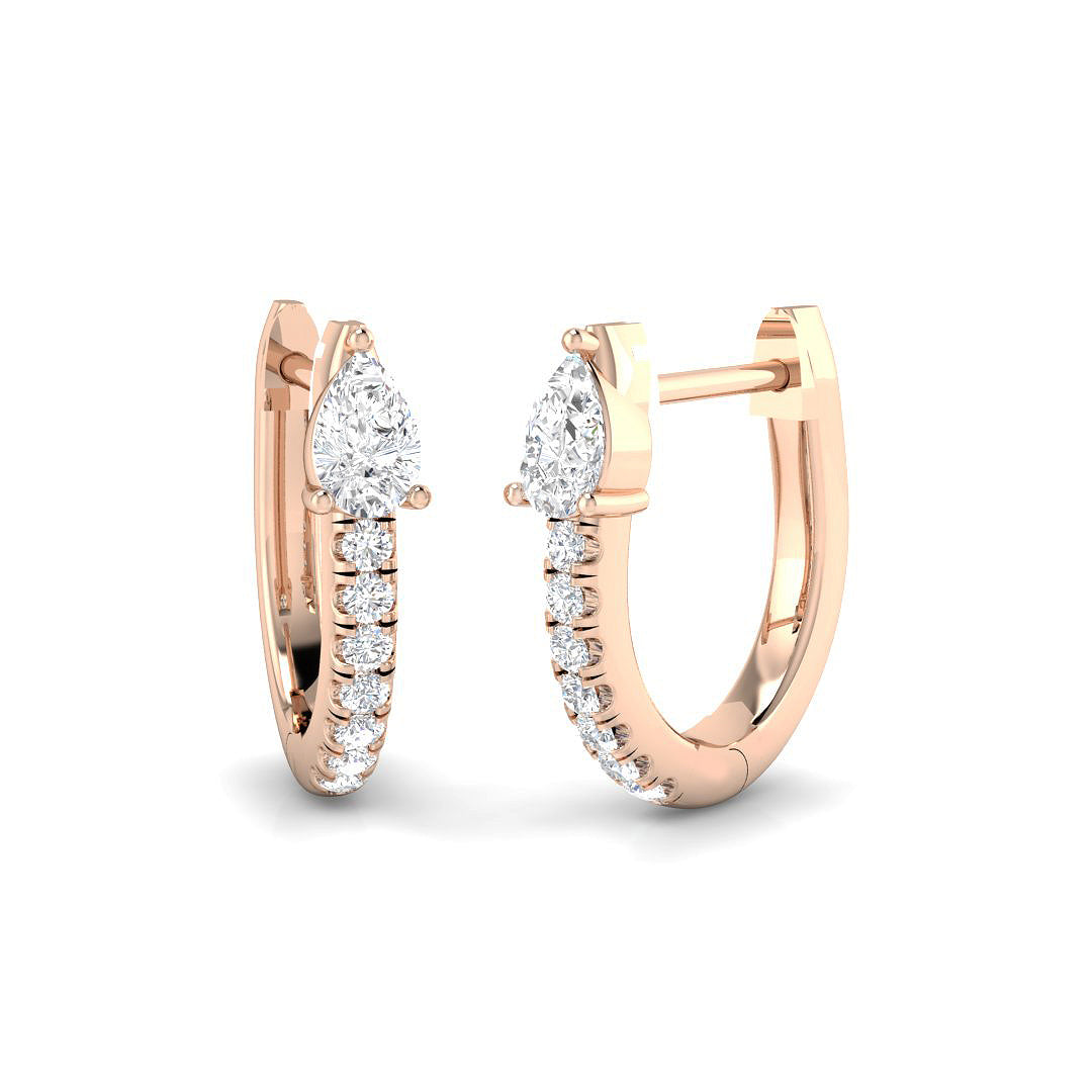 Hoop Earrings 0.33 in 10K/14K gold and platinum with certified lab-grown or natural diamonds