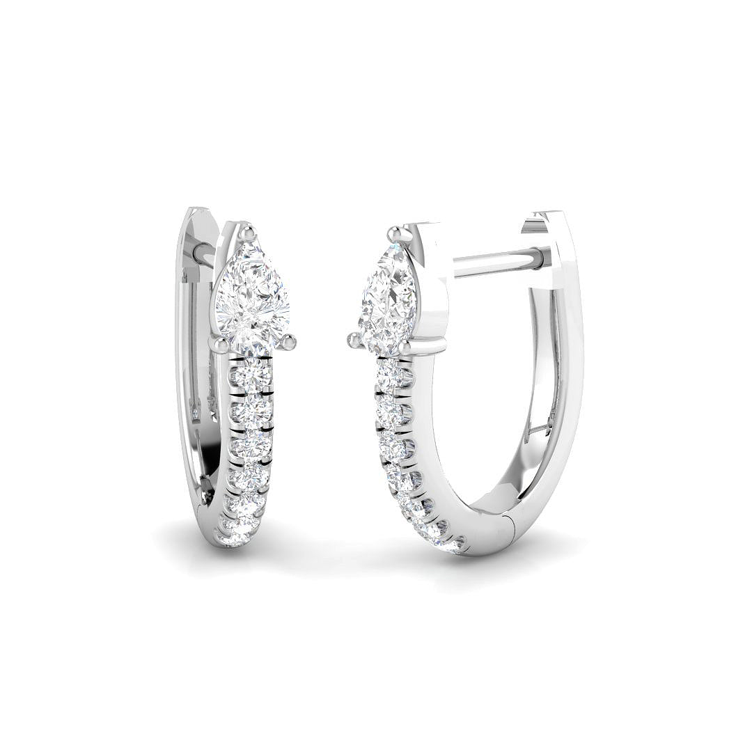 Hoop Earrings 0.33 in 10K/14K gold and platinum with certified lab-grown or natural diamonds