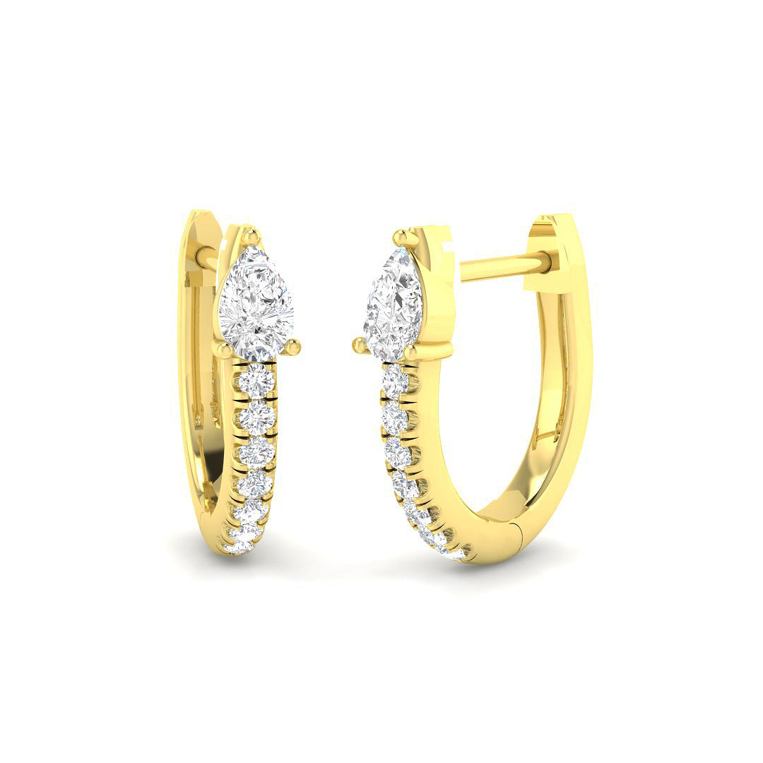 Hoop Earrings 0.33 in 10K/14K gold and platinum with certified lab-grown or natural diamonds