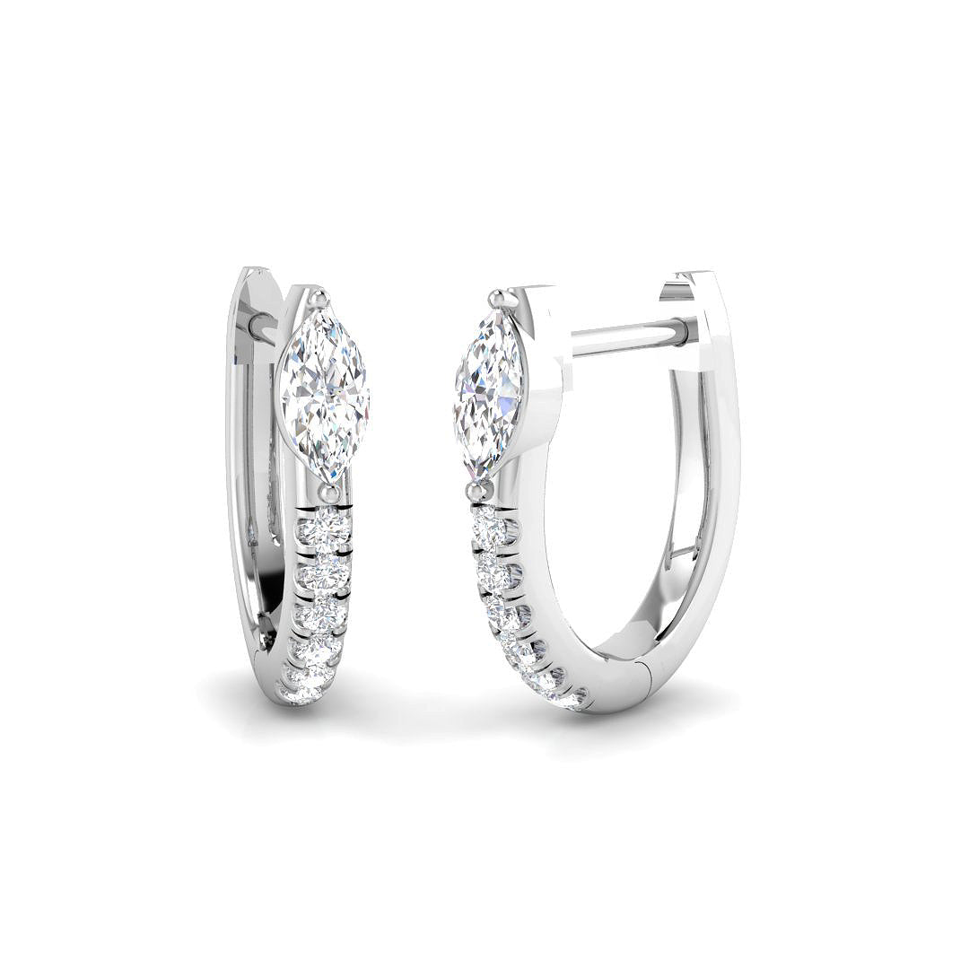 Hoop Diamond Earrings 0.33 Ct in 10K/14K gold and platinum with certified lab-grown or natural diamonds