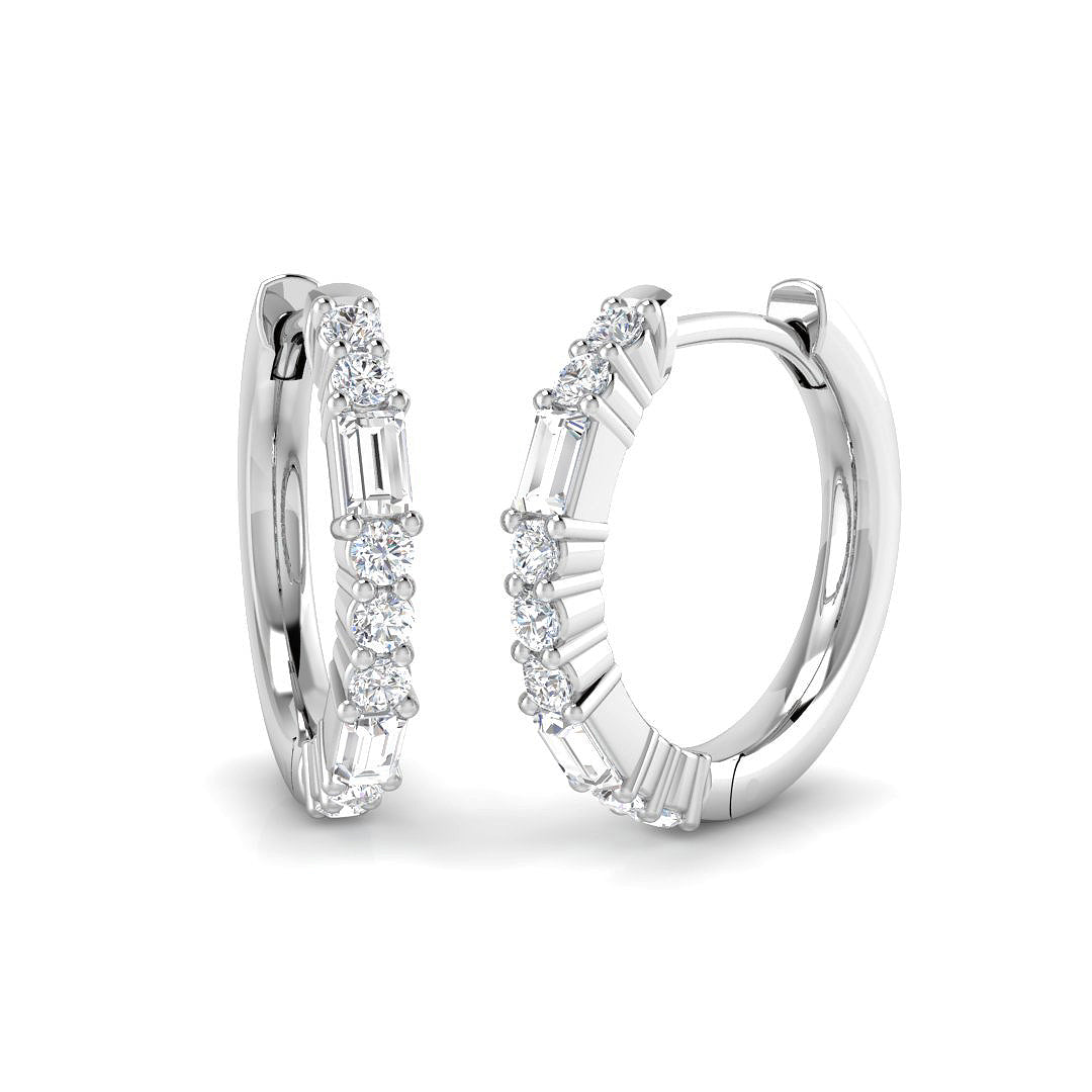 Hoop Earrings - Luvry Sparkling 0.33ct to 0.5ct Gold Diamond in 10K/14K gold and platinum with certified lab-grown or natural diamonds