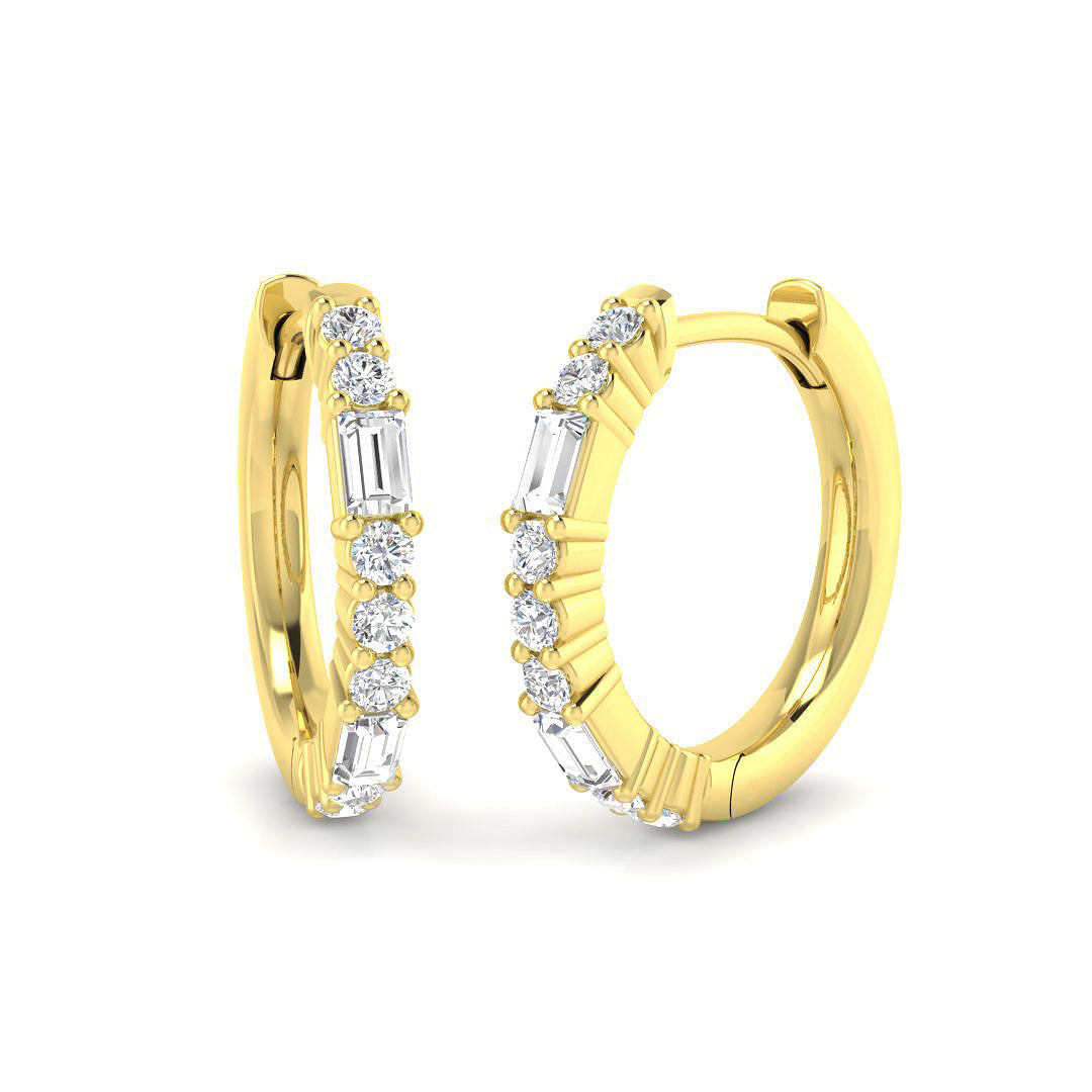 Hoop Earrings - Luvry Sparkling 0.33ct to 0.5ct Gold Diamond in 10K/14K gold and platinum with certified lab-grown or natural diamonds