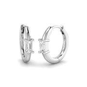 0.25 Ct Gold Hoop Earrings in 10K/14K gold and platinum with certified lab-grown or natural diamonds