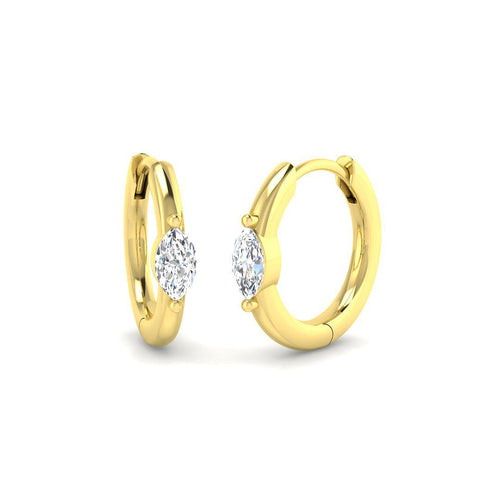0.25 Ct Gold Hoop Earrings in 10K/14K gold and platinum with certified lab-grown or natural diamonds