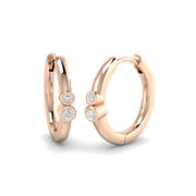 Elegant 0.05 Ct Gold Hoop Earrings in 10K/14K gold and platinum with certified lab-grown or natural diamonds