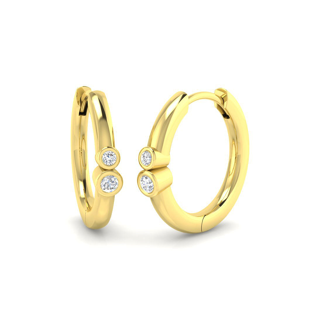 Elegant 0.05 Ct Gold Hoop Earrings in 10K/14K gold and platinum with certified lab-grown or natural diamonds