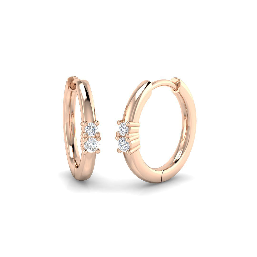 0.1 Ct Gold Hoop Earrings in 10K/14K gold and platinum with certified lab-grown or natural diamonds
