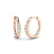 0.1 Ct Gold Hoop Earrings in 10K/14K gold and platinum with certified lab-grown or natural diamonds