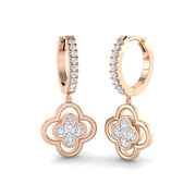 Lusly 1ct Gold Clover Diamond Earrings - Elegant Luxury Jewelry in 10K/14K gold and platinum with certified lab-grown or natural diamonds