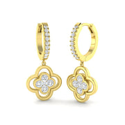 Lusly 1ct Gold Clover Diamond Earrings - Elegant Luxury Jewelry in 10K/14K gold and platinum with certified lab-grown or natural diamonds