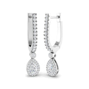 Luvwy 1ct Gold Drop & Trilogy Diamond Earrings - Elegant Luxury Jewelry in 10K/14K gold and platinum with certified lab-grown or natural diamonds