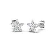Stud Earrings with Star Shape Diamond Cluster - 0.5ct in 10K/14K gold and platinum with certified lab-grown or natural diamonds