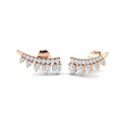Stunning 0.50 Ct Diamond Ear Climbers in in 10K/14K gold and platinum with certified lab-grown or natural diamonds