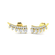 Stunning 0.50 Ct Diamond Ear Climbers in in 10K/14K gold and platinum with certified lab-grown or natural diamonds