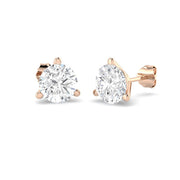 Stud Earrings with Lab Grown Round Cut Diamond - 3.00ct in 10K/14K gold and platinum with certified lab-grown or natural diamonds