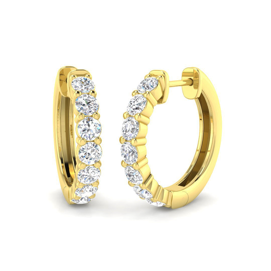 Hoop Earrings 0.5 Ct Gold Pure Elegance in 10K/14K gold and platinum with certified lab-grown or natural diamonds
