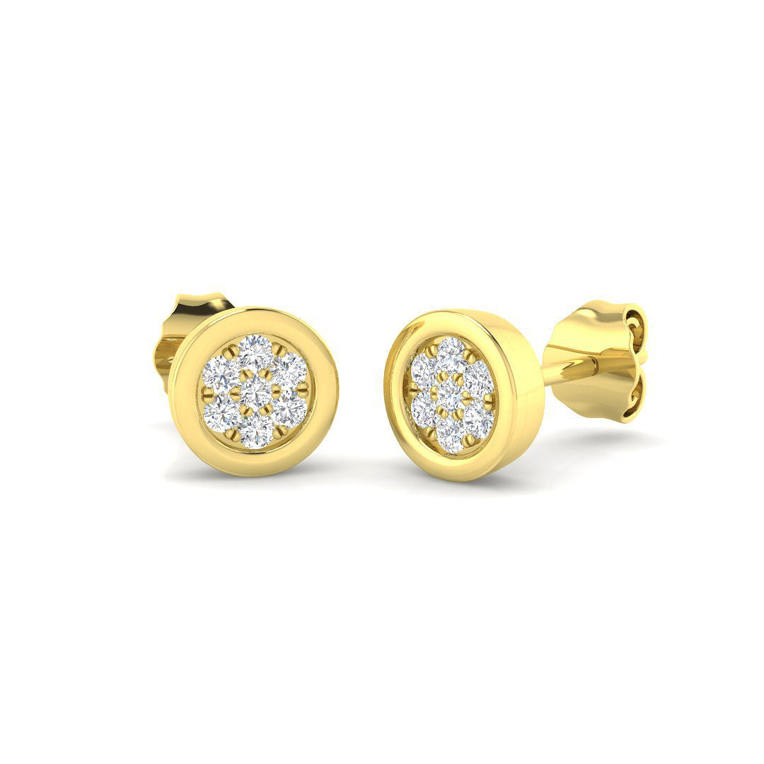 0.15Ct Round Diamond Stud Earrings in 10K/14K gold and platinum with certified lab-grown or natural diamonds