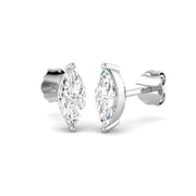 Stud Earrings with Lab Grown Marquise Cut Diamond - 0.70ct in 10K/14K gold and platinum with certified lab-grown or natural diamonds