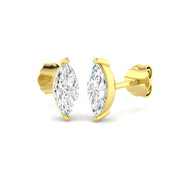 Stud Earrings with Lab Grown Marquise Cut Diamond - 0.70ct in 10K/14K gold and platinum with certified lab-grown or natural diamonds