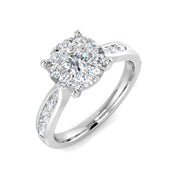 Lab-Grown Round Diamond Cluster Ring in 10K/14K gold and platinum with certified lab-grown or natural diamonds