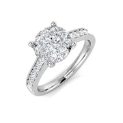 Diamond Cheltenham Cluster Ring in 10K/14K gold and platinum with certified lab-grown or natural diamonds