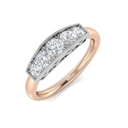 Five-Stone Diamond Ring in 10K/14K gold and platinum with certified lab-grown or natural diamonds
