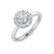 Lab Grown Round Cut Diamond Cluster Engagement Ring in 10K/14K gold and platinum with certified lab-grown or natural diamonds