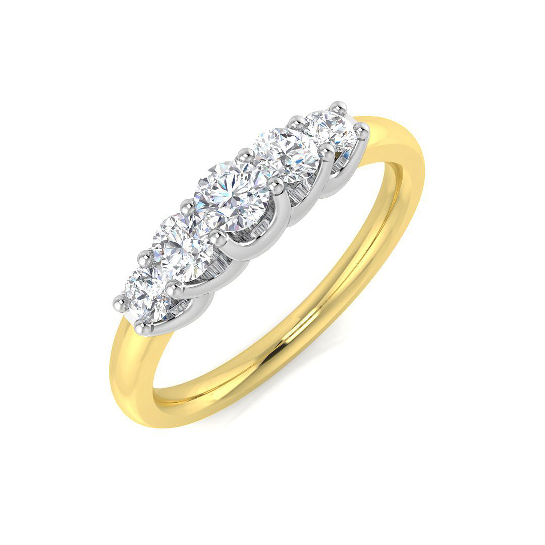 Diamond Glamis 5 Stone Ring in 10K/14K gold and platinum with certified lab-grown or natural diamonds