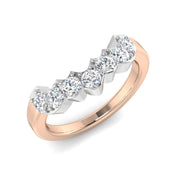 0.50Ct Round Diamond Wishbone Ring in 10K/14K gold and platinum with certified lab-grown or natural diamonds