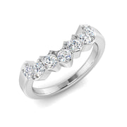 0.50Ct Round Diamond Wishbone Ring in 10K/14K gold and platinum with certified lab-grown or natural diamonds