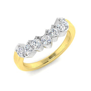 Graduated Round Diamond Wishbone Ring in 10K/14K gold and platinum with certified lab-grown or natural diamonds
